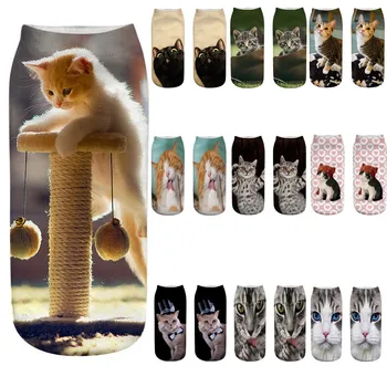 

2019 3D Print Animal Socks Unisex Women Men Funny Novelty Christmas Socks Low Ankle Art Socks Chaussette Femme Calcetines Mujer