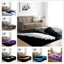 Ковры в скандинавском стиле с черными/белыми крыльями ангела, мягкие фланелевые коврики для гостиной, коврики для детской комнаты, игровой коврик/ковер для детской игры, коврик для ползания, большой размер