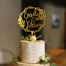 Персонализированные Имя свадебный торт Топпер на заказ свадебный торт Топпер Индивидуальные Имя торт Топпер акриловый Свадебный декор