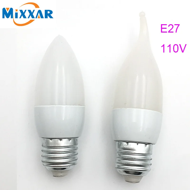 LED Candle Bulb E27 110V W Candle Light LED candelabra bulb spot Light