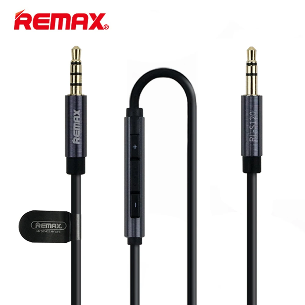 Remax RL S120 3.5mm Jack MIC AUX Cable Phone Audio Cable Wire for Car MP4 MP3 Headphone Aux