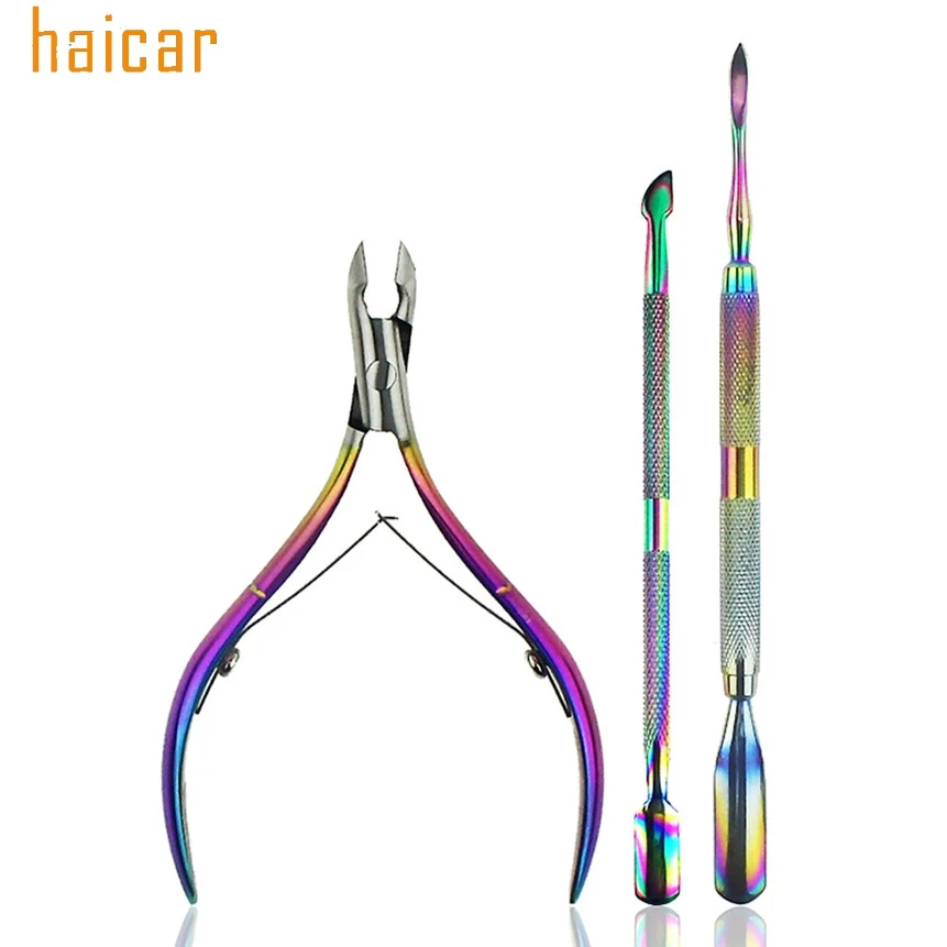 

HAICAR Love Beauty 3pcs Nail Cuticle Remover and Cutter Durable Manicure Tool Cuticle Nipper Cuticle Pusher 180314 drop ship