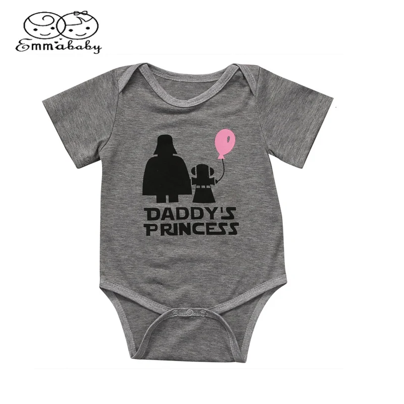 Emmababy Star Wars Print Newborn Infant font b Baby b font Girl Romper Jumpsuit Short Sleeve