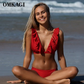 

OMKAGI Brand Sexy Bikini 2019 Swimsuit Swimwear Women Push Up Bikinis Set Swimming Bathing Suit Beachwear Maillot De Bain Femme