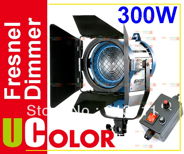 

300W Fresnel Tungsten With Dimmer Control Light Studio Video Photo Lighting Spotlight