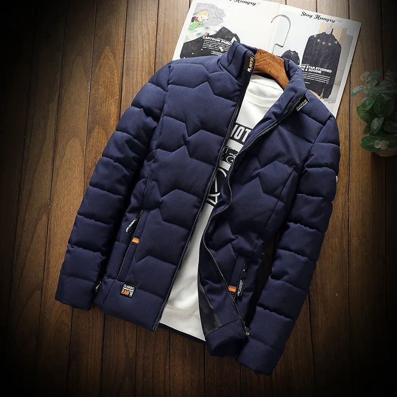 price reduction  autumn winter New Jacket fashion trend Casual thickened warm cotton-padded clothes Slim baseball co