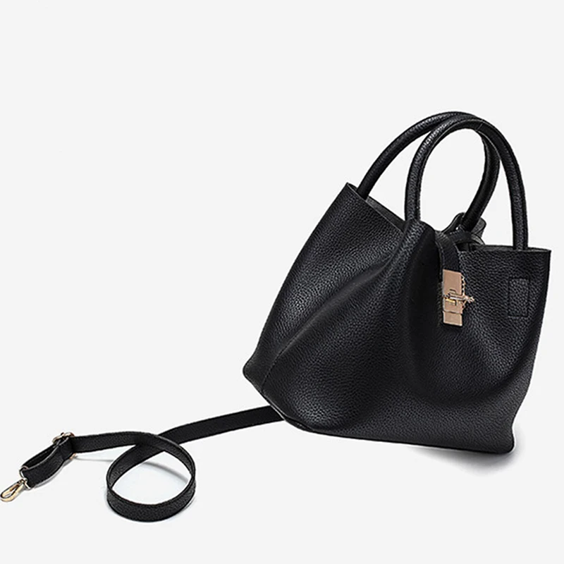 Винтажные женские сумки известного модного бренда конфетные сумки через плечо женские сумки простая трапециевидная женская сумка на плечо сумка - Цвет: Черный