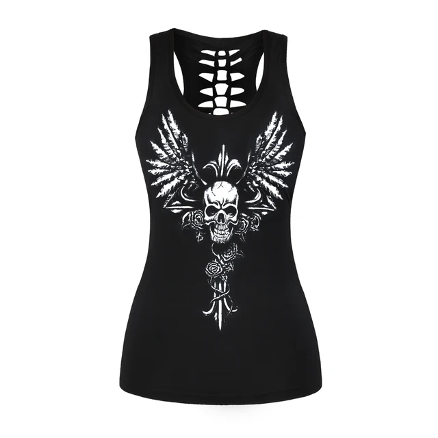 black skull tank top