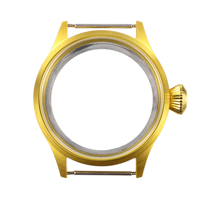 

43mm Corgeut Sapphire Crystal 316L Golden Case Fit With Hand Winding 6497/6498 Movement