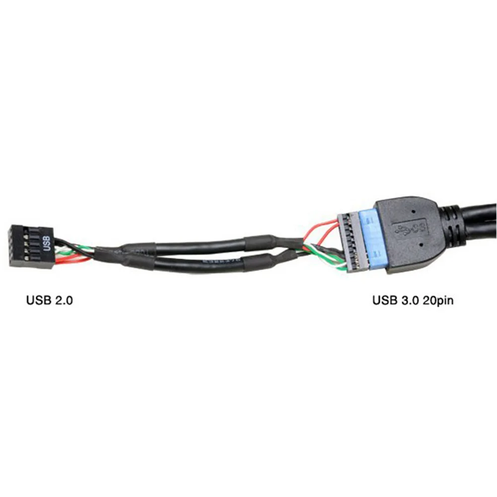 

Black Front Panel For PC Computer Male To Female Motherboard Extension Cable USB 2.0 9 Pin Accessories Portable Mainboard
