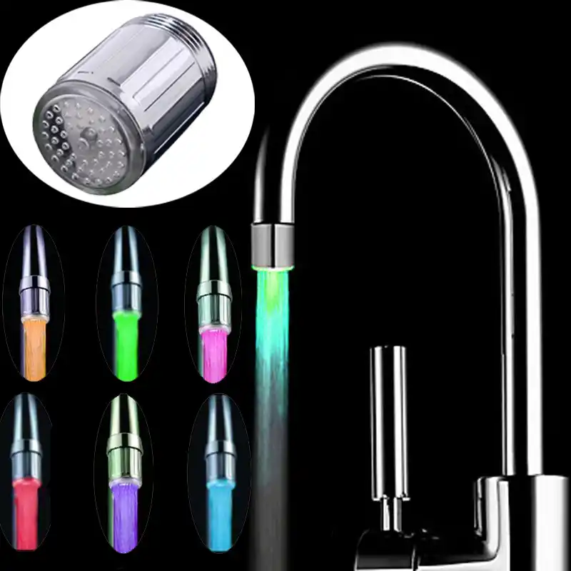1pc Novelty Luminous Glow Led Kitchen Faucet Shower Tap Nozzle