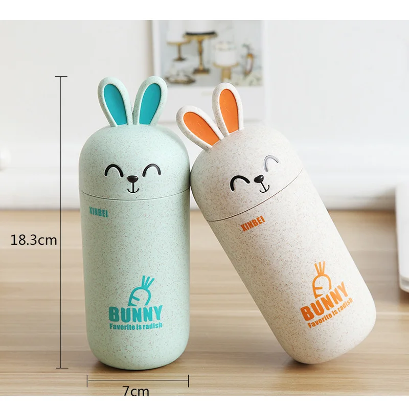 

Cute Rabbit Head Shape Water Cup Environmentally Friendly Wheat Straw Cup BDF99