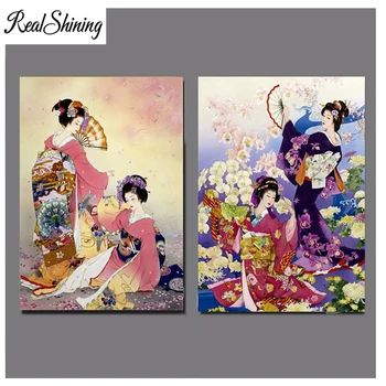 

Diamond Painting Japanese Woman Sisters 5D Diy Diamond Embroidery Kitchen decor Needlework Full Square Round Drill mosaic FS4505