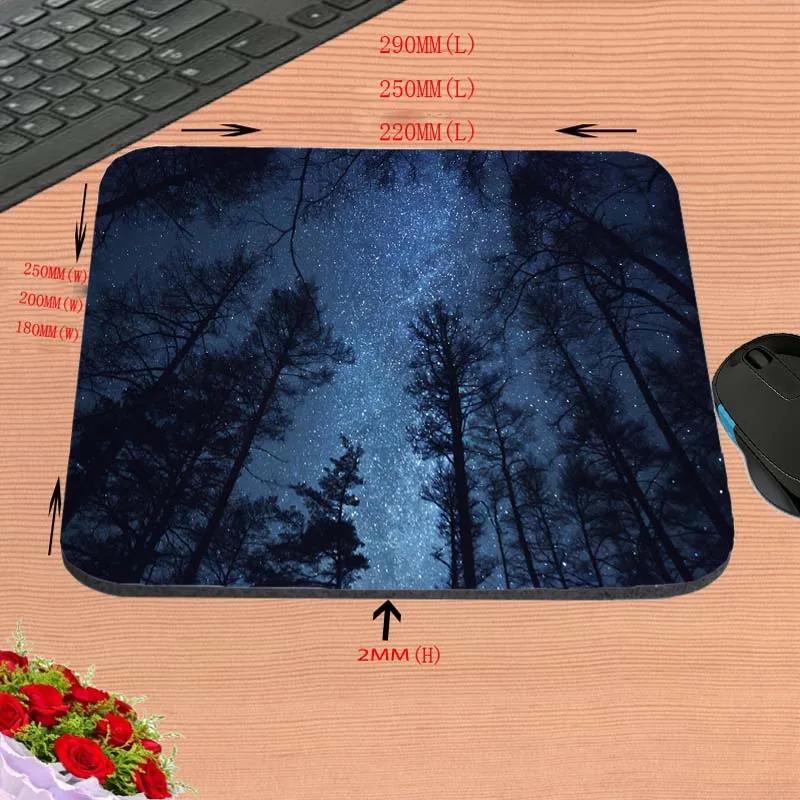 DIY красивый лунный дизайн на заказ, Hd Индивидуальный Коврик для мыши, Нескользящий Резиновый прямоугольник для украшения рабочего стола, в подарок