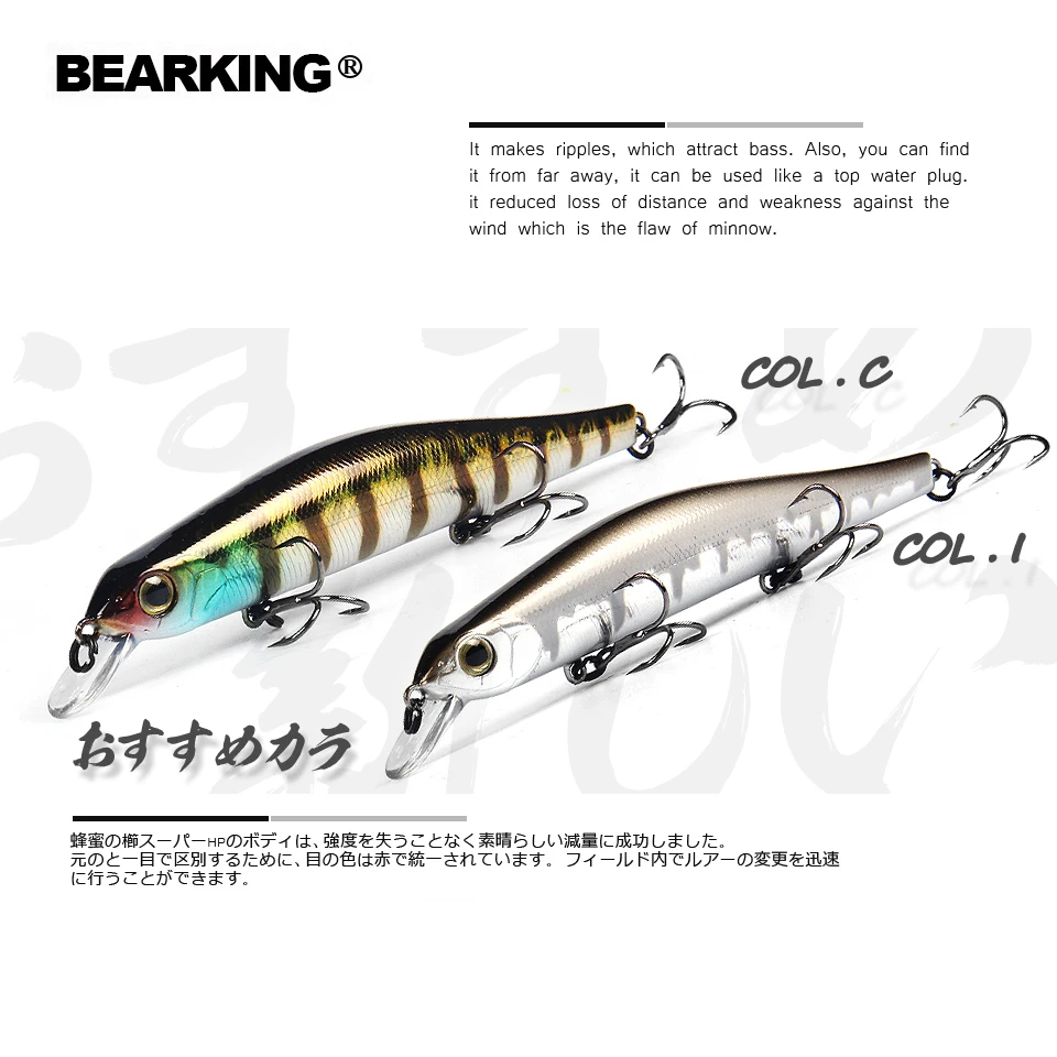 Bearking Bk17-Z110 المتذبذب أسماك 11 سنتيمتر 17 جرام 1 قطعة الطعم الصيد إغراء 1.8 متر عمق الغوص العمق الصلب الطويلة اللسان أسماك تعليق إغراء