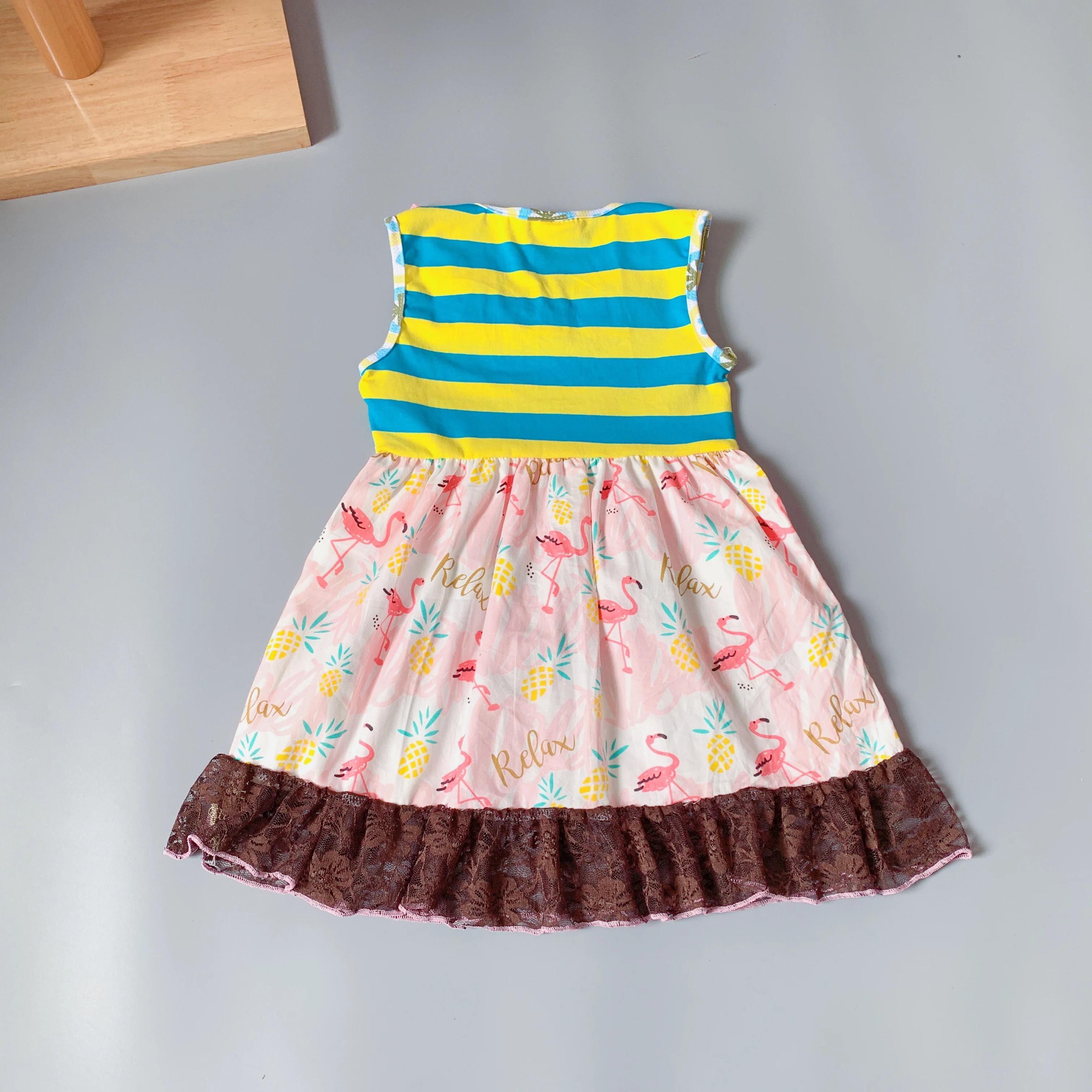 2019NEW grey dress cartoon animal middle Cotton Baby Girls Outfits Children flower ruffled Ruffle Dress Kids Clothing 2019NEW grey dress cartoon animal middle Cotton Baby Girls Outfits Children flower ruffled Ruffle Dress Kids Clothing