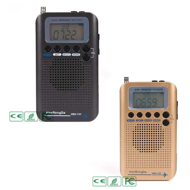 Цифровой радиоприемник с ЖК дисплеем FM/AM/SW/CB/Air/VHF будильником