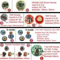 1 шт. светодио дный драйвер для Cree 3 Вт 5 Вт 10 Вт XPE XRE XPG2 Q5 XML L2 T6 18650 аккумулятор светодио дный фонарик Свет автомобиля 3,7 В 12 В 24 В Питание