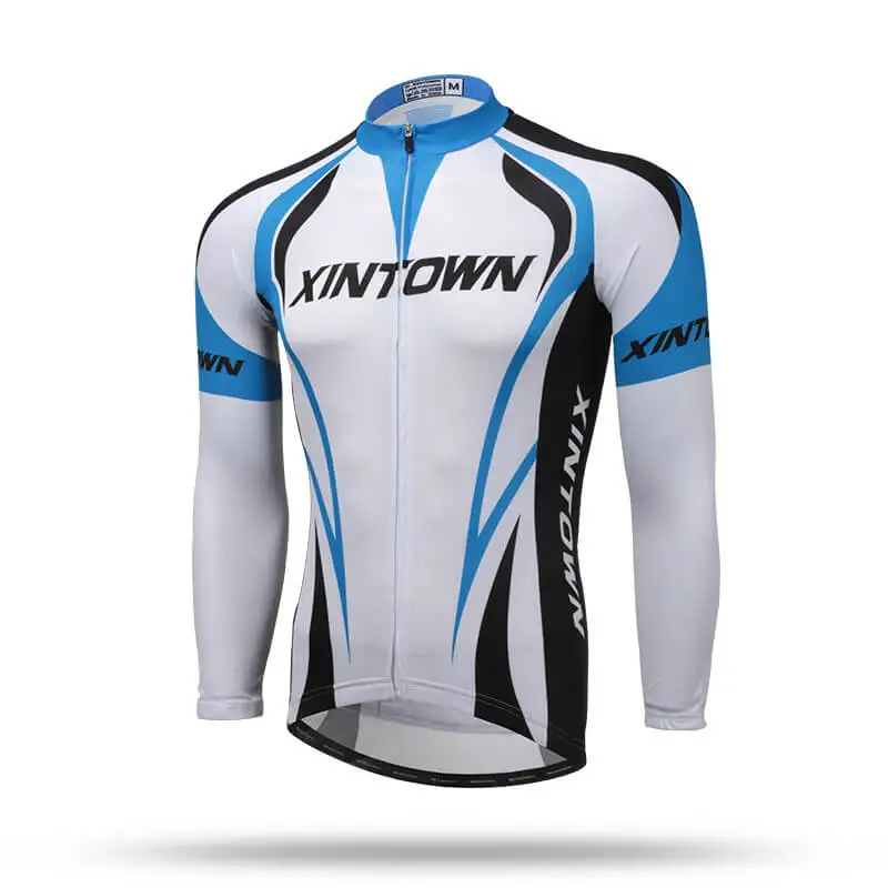

XINTOWN Cycling Jerseys Thickening Fluff Warm Winter Men Sprot Clothes Sportswear Long Sleeve Jerseys Windproof Anti-wrinkle