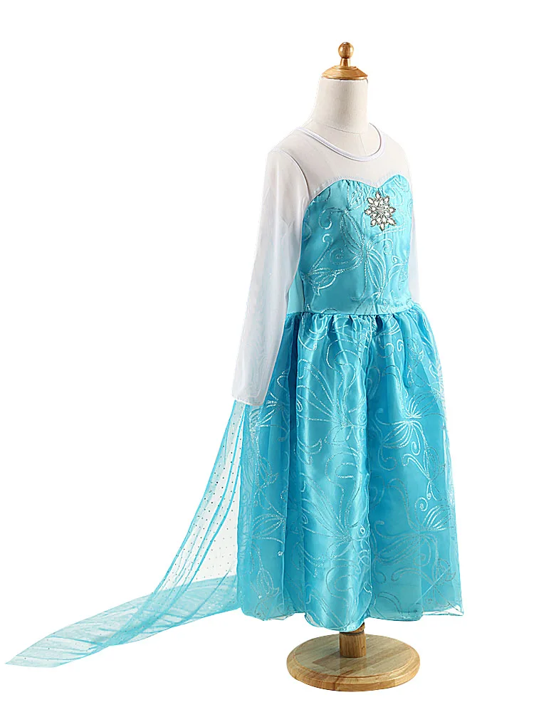 Платье на Хэллоуин; костюм принцессы для девочек; маскарадный костюм Снежной Королевы; детская одежда; fantasia infantis Elsa vestido; платья
