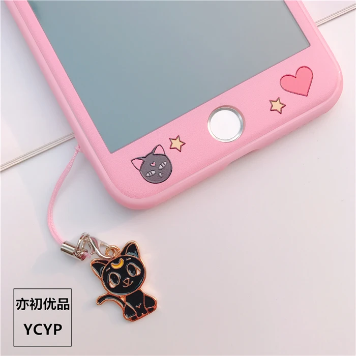 Мультфильм Сейлор Мун металлическое кольцо ремень кулон Мобильный телефон ремни милый Луна кошка кольцо ремешок для iPhone samsung Xiaomi