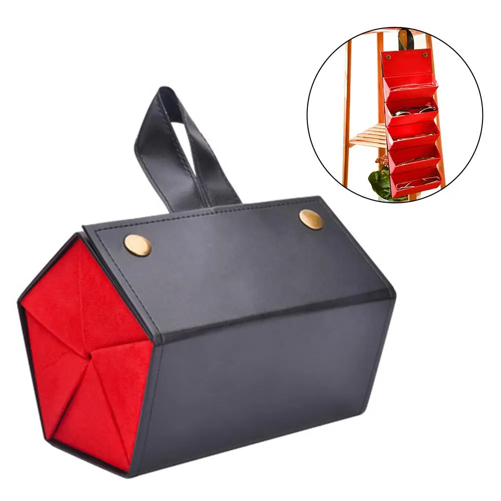 

1 Pcs 5 Slots Glasses Storage Box Portable Sunglasses Organizer Stylish Simple Retro Durable Leather Glasses Display Case