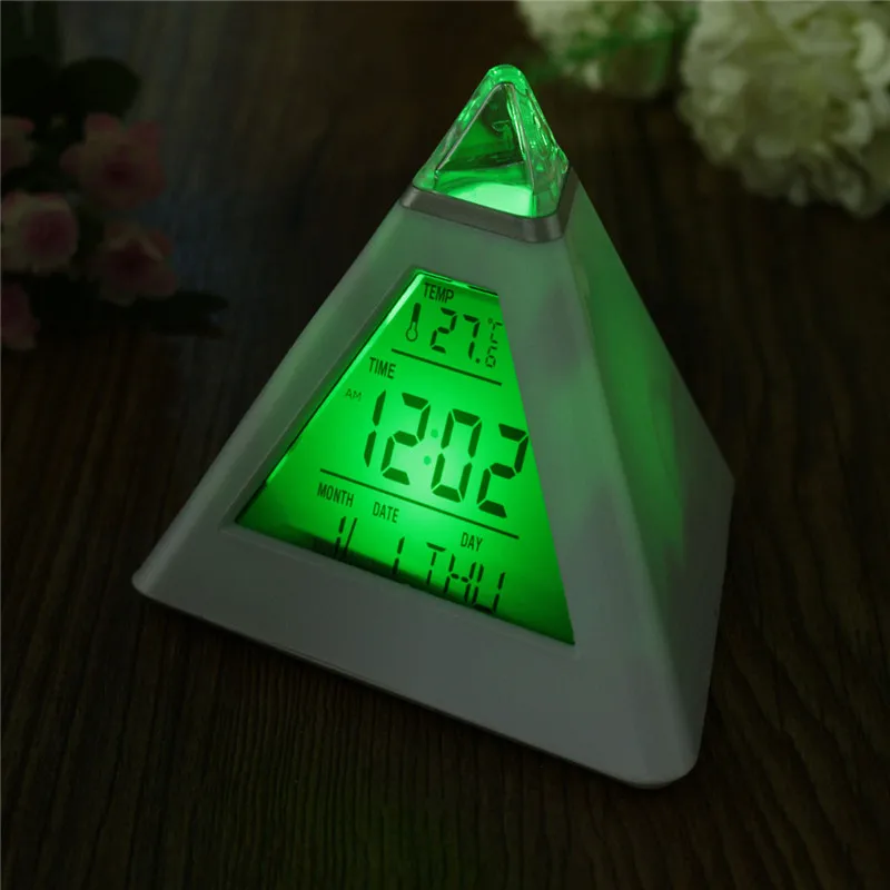 

2018 Creative 7 Color Table Clock Digital Clock Kitchen Beautiful Home Decor Unique Alarm Clock Women Gift Romantic Presents