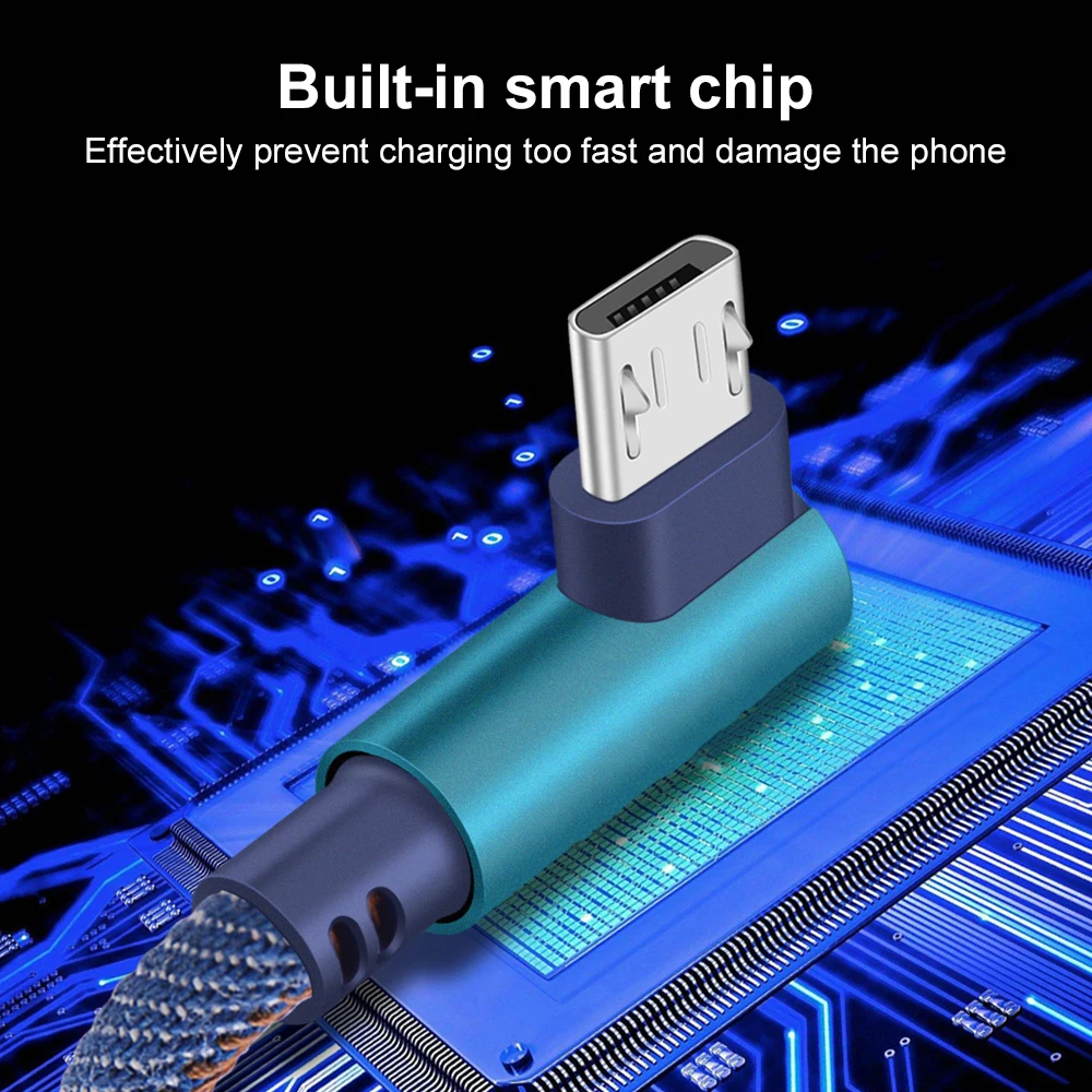 90 Degree USB Type C Cable 1m 2m 2.4A Fast Charging Type-C USB 3.0 Charger Adapter For Samsung Xiaomi Tablets mobile phone cable (6)