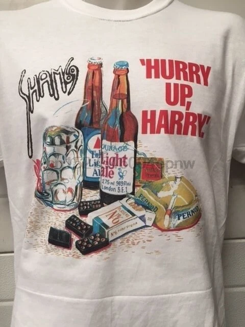 

SHAM 69 HURRY UP HARRY SHIRT punk oi skinhead cockney rejects menace ALL SIZES
