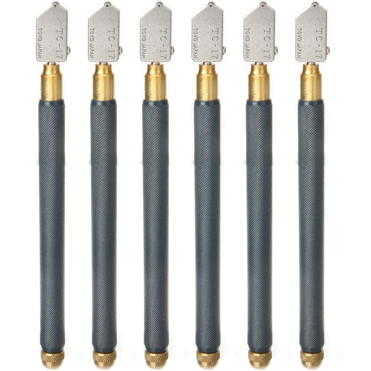 6pcs/Set Oil Glass Cutters TC-17 Metal Handle Diamond Straight Head Professional Cutting Tool for Cutting Glass Tile