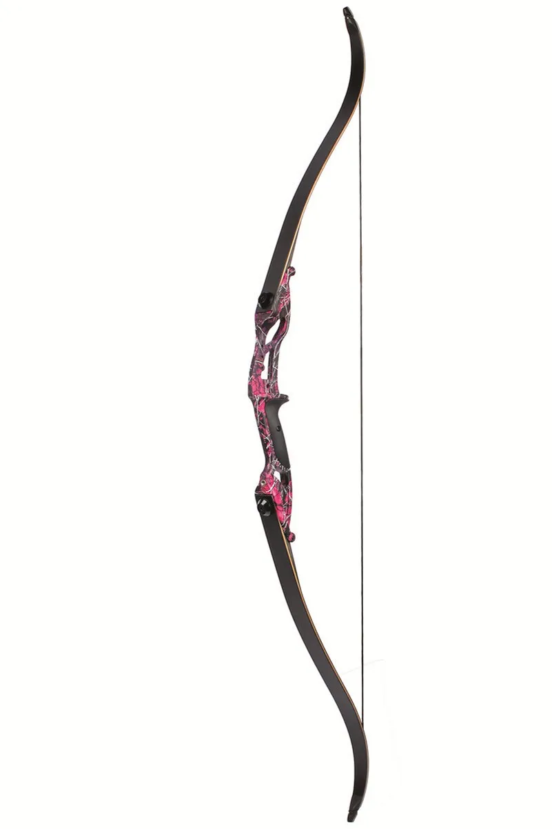 Arco com 17 Arco Recurvo Americano Caça Polegadas Metal Riser Tranditional Longo 3 Cor F179 30-50lbs 56 9 Arco e flecha