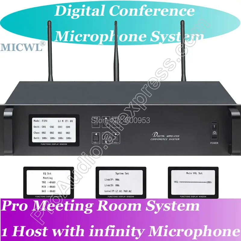 MICWL Professional беспроводной микрофон Цифровая Конференц-система-1 президент 60 делегатов стол блок