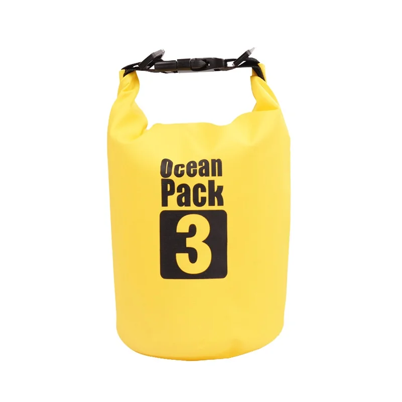 2L 3L 5L PVP Открытый выживания пляж Buckled плавающий мешок для хранения лодок рафтинг сумки Водонепроницаемый Сухой сумки туристическое снаряжение - Цвет: yellow 3L