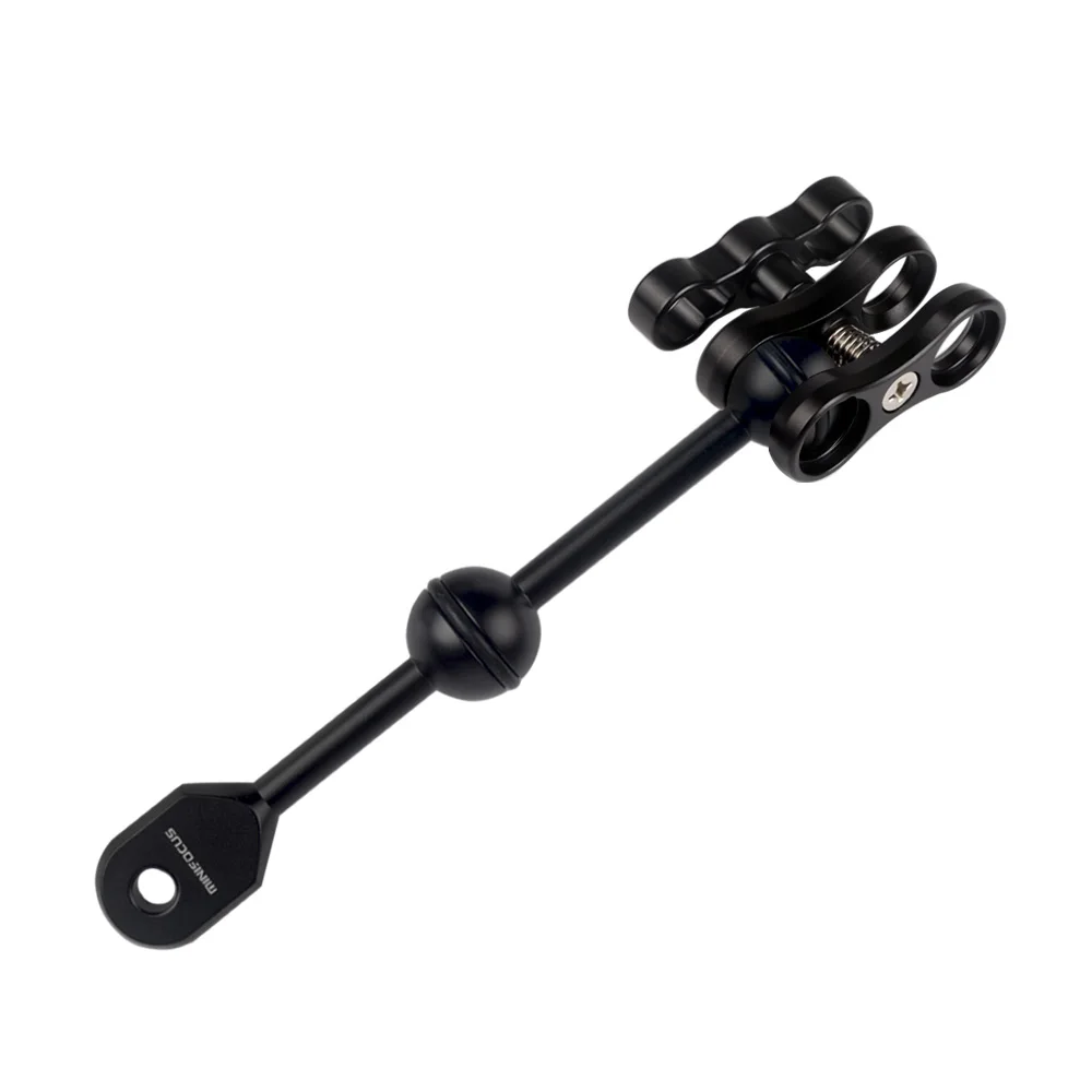 

MINIFOCUS Underwater Waterproof Diving Kit Dual Holes Ball Clamp Mount 6" Double Ball for Strobe/video Light photography Camera
