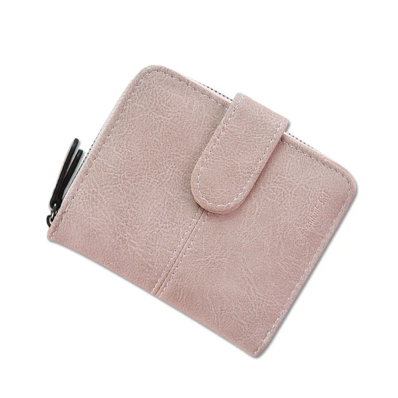 Women's Short Solid Color Multi Function Folding Zipper Frosted Wallet Coin Bag 4576/L | Багаж и сумки