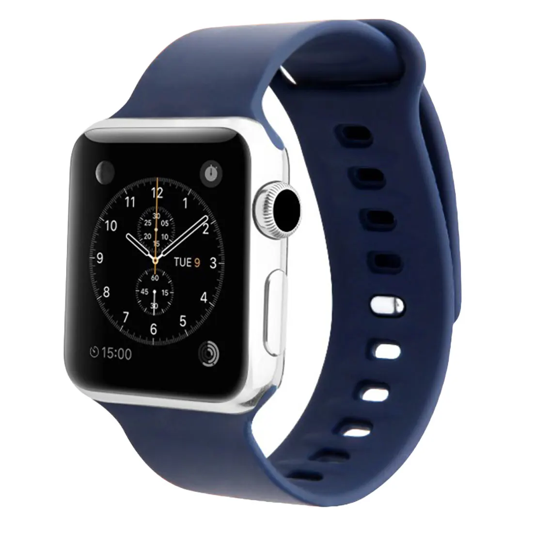 

For Apple Watch Solid Color Reverse Buckle Silicone Strap for Apple Watch Smartwatch 1/2/3 Universal Wristband