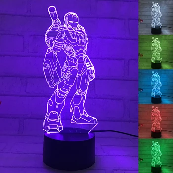 

HAIXIANG Colourful Iron Man 3D Table Lamp Luminaria LED Night Lights Children's room Decorative lighting great gift for kids