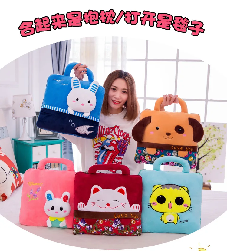 20styles Cartoon Animals Plush Creative Winter Soft Stuffed Plush Pillow Air Conditioning Blanket Inside Sofa Back Cushion Doll