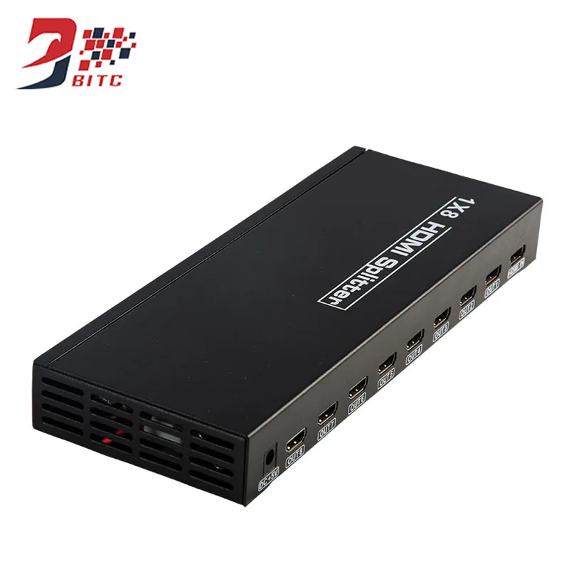 

SZBITC 4K@30Hz HDMI Splitter 1x8 HDMI Switcher Converter 1 In 8 Out Support 1.4v 3D For HDMI TV,PC DVD Player PS3