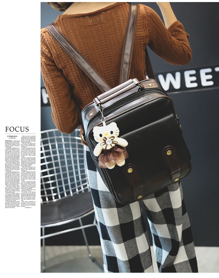 2017 New Wemen Bag Summer Vintage Vintage London Backpack Wemen Korean Style Simple Joker Student School Bag Girl Travel Bag03