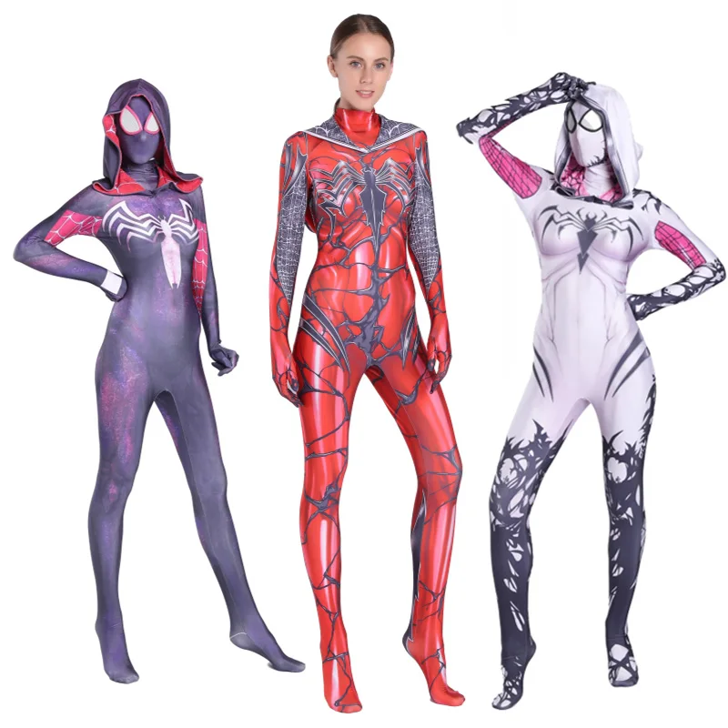 Costumes Into The Spider Verse Gwen Stacy Costume Women Girls Cosplay Bodysuit Skin Suit Clothing Shoes Accessories Vishawatch Com