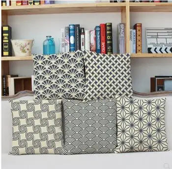 

Xiangyun retro blue striped digital printed linen hug pillowcase Car pillowcase