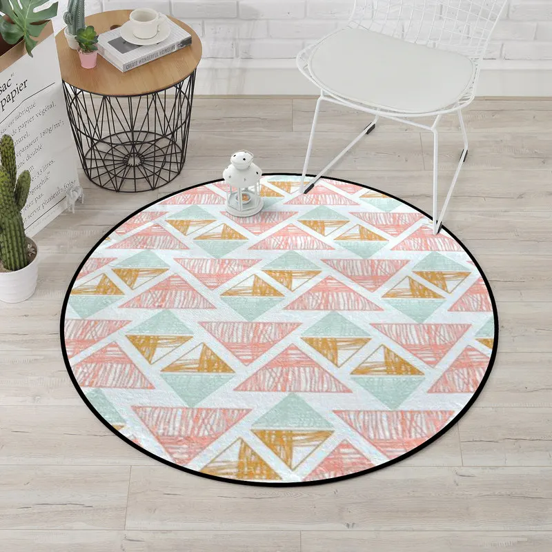 Европейский современный круглый ковры для гостиная компьютерное кресло области дома вход/Прихожая коврик дети играть палатка коврики