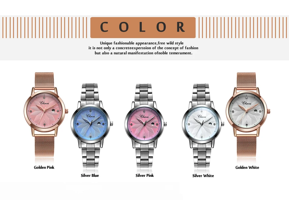 Najtaniej CHNEXI prosta siatka z różowego złota zegarki ze stali nierdzewnej kobiety marka luksusowy zegar damski zegarek na rękę Lady Relogio Feminino