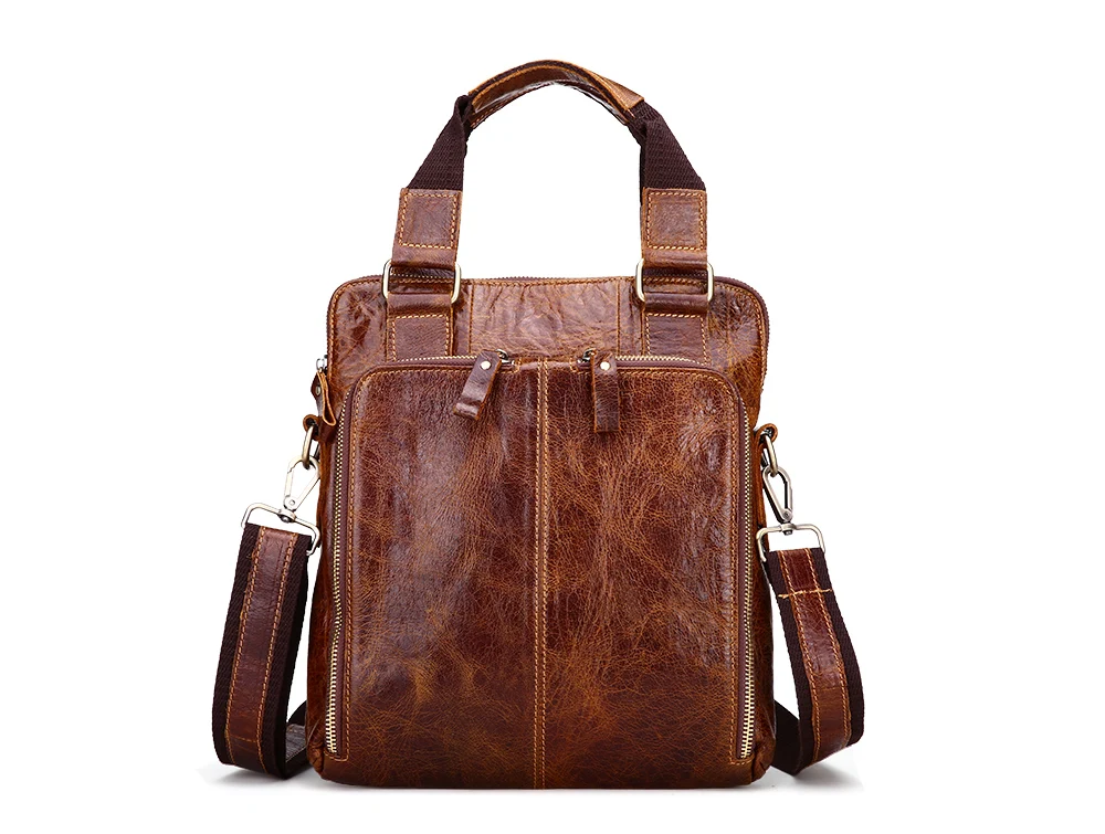 Винтажный кожаный мужской портфель Crazy Horse, чехол для ноутбука, деловая сумка из натуральной кожи, мужская сумка через плечо, сумка через плечо