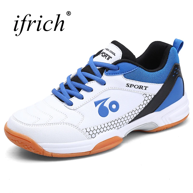 

Ifrich New Badminton Shoes for Men Lace Up Tennis Shoes for Men Rubber Male Sport Sneakers Comfortable Indoor Court Shoes