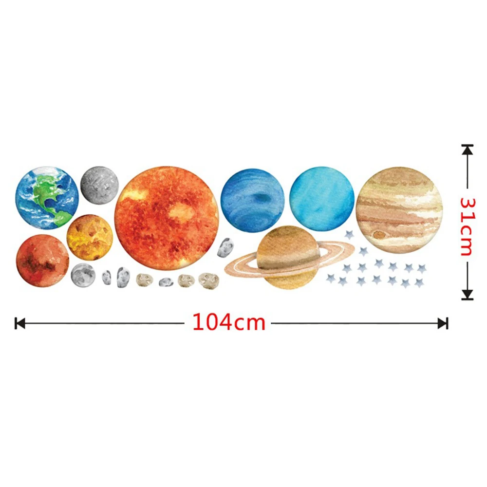 

Children's Room Planet Wall Decoration 3D Wall Sticker 3D Broken Wall Nine Planet Wall Stickers Self-Adhesive Creative