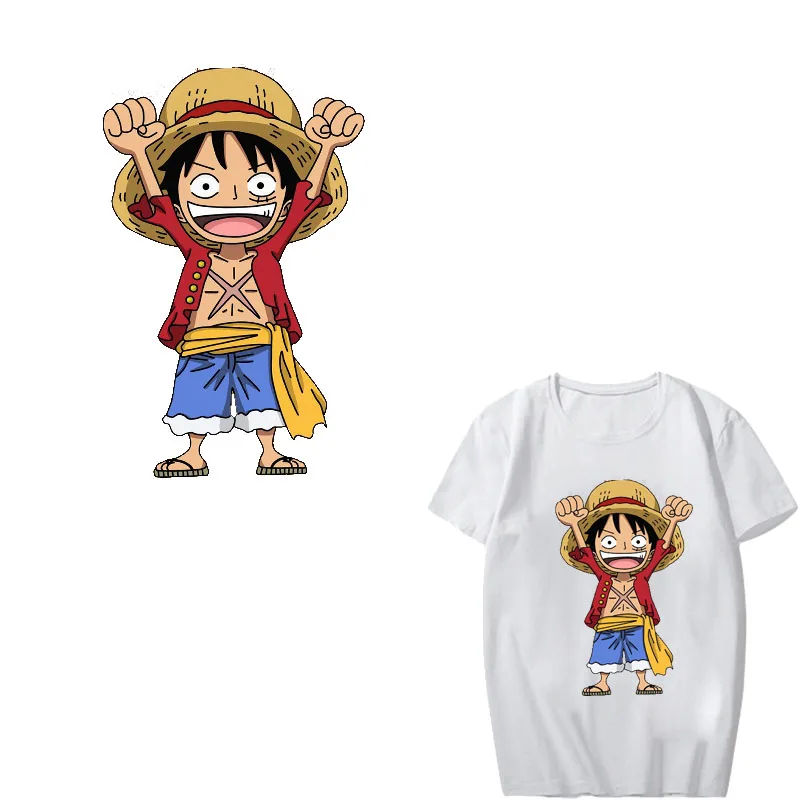 

Anime ONE PIECE Patch Iron-On Transfers Patches for Kids Clothing DIY T-shirt Patches Thermal Transfer Luffy Sticker on Clothes