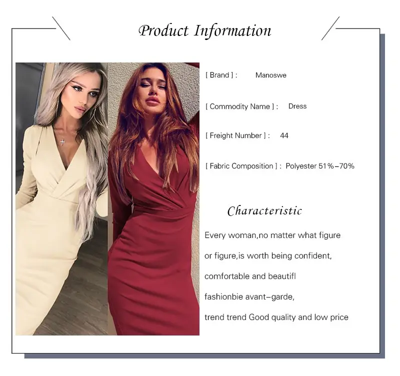 Autumn Sexy Dress Women Empire V Neck Sheath Long Sleeve Knee Length Bodycon Dresses Plus Size Woman Party Vestidos Mujer 2018 (1)