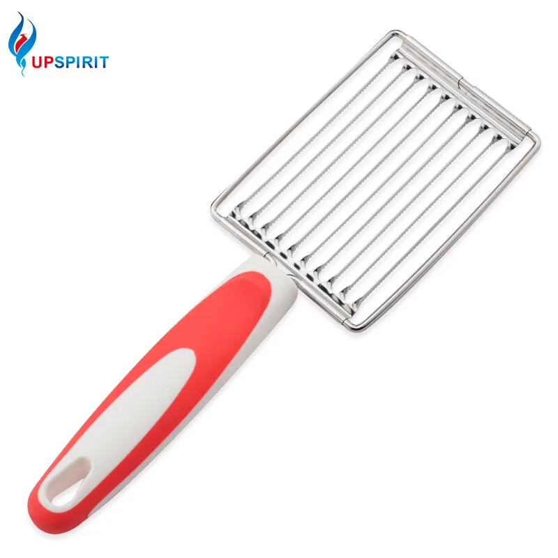 

Upspirit Stainless Steel Luncheon Meat Slicer with Handle Cheese Boiled Egg Ham Cutter Slicer Tomato Serrated Slicing Knife